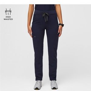High-wasted Yola Skinny Scrub Pants - Navy Blue